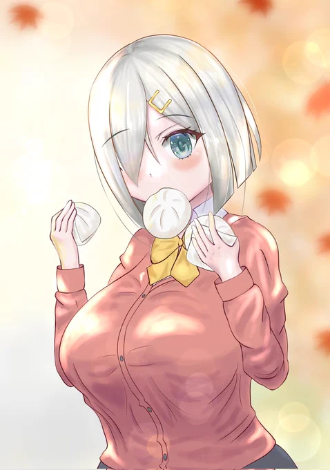 #ホワイトデーは銀髪白髪を愛でる日浜風ちゃんいっぱいお食べ…(*'ω`*) 