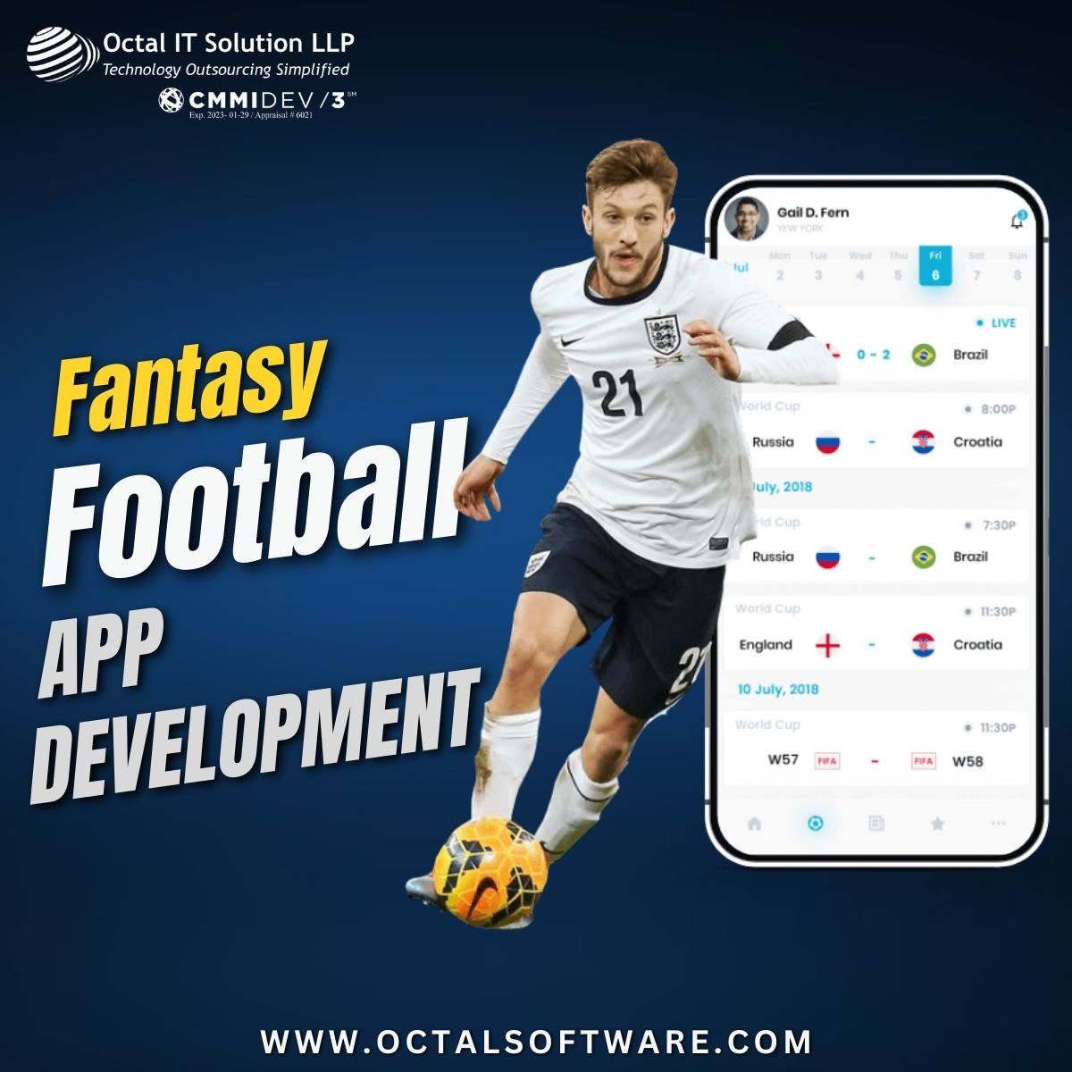 octalitsolution's tweet image. Get ready to score big with our fantasy football app developed by Octal IT Solution! Join the game and dominate the field like a true champion 🏆⚽️🏈 #FantasyFootball #OctalITSolution #ScoreBig #ChampionMindset