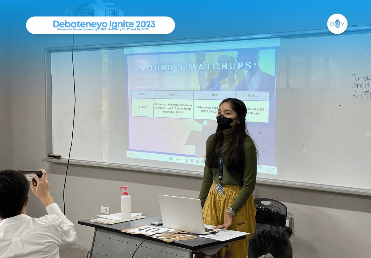 ateneodebatevar's tweet photo. The Ateneo Debate Varsity recently participated in the Debateneyo Ignite 2023 organized by the ADDU SHS Debate Society last February 10, 17 and 24, 2023. https://t.co/nhYcmyt7Ds