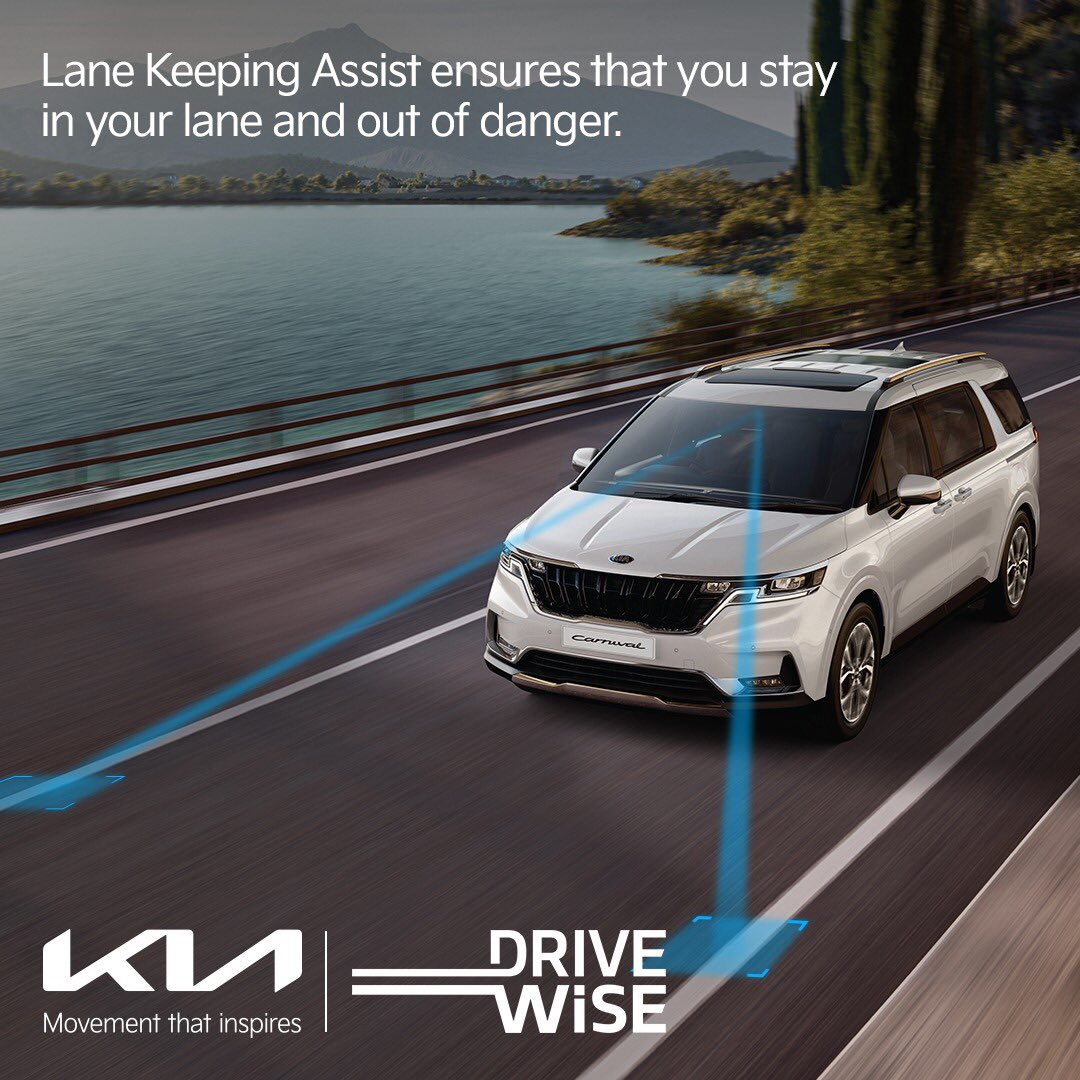 KiaMotorsPK's tweet photo. With Carnival Executive’s Lane Keeping Assist feature, never veer out of your lane again. #MovementThatInspires #DriveWise #MoreJustGotBetter https://t.co/v6VV6Ar4rS