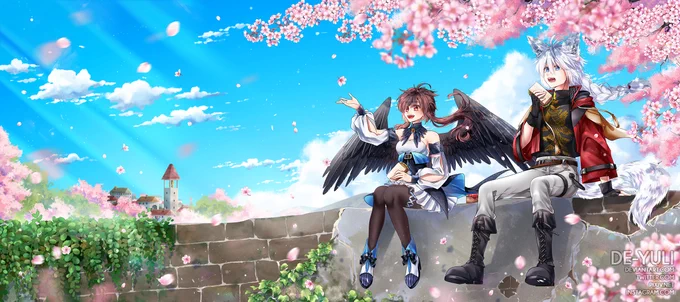  [Crow and Wolf]Spring is coming#deyuliOC #originalcharacter #オリジナル 