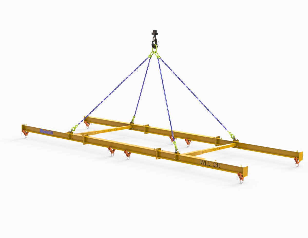 MODULIFTUK's tweet photo. Did anyone guess the critical stress points on this lifting frame? One of the critical areas of design was the flange connection on the main beam. https://t.co/b6dUaIljbF #Engineering #LiftingIndustry #ModularBuildings #ModularConstruction #LiftingBeams #3DAnalysis https://t.co/yEsVjY0nNf