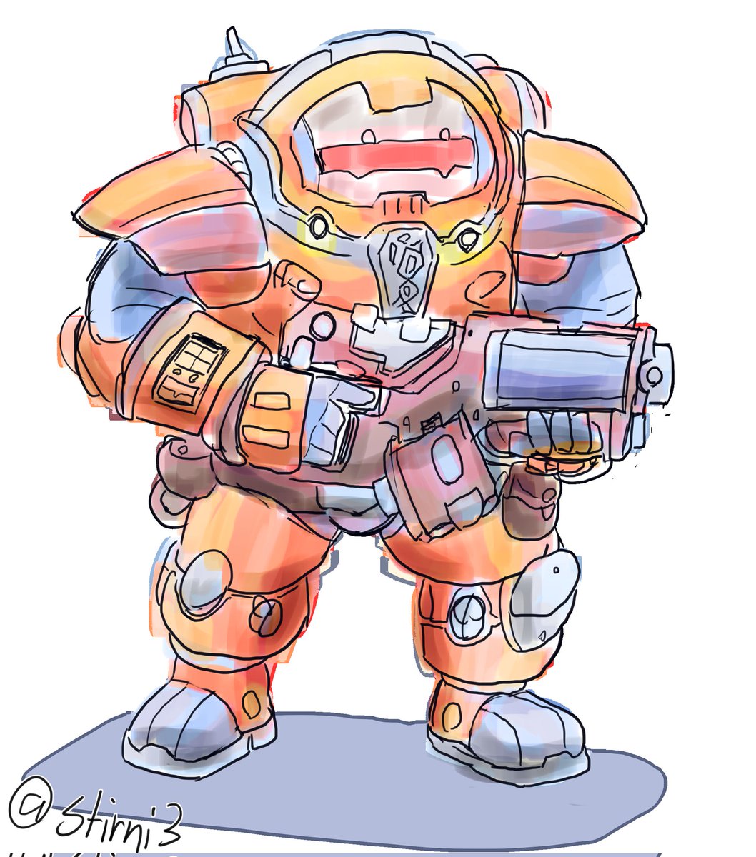 Stirni3's tweet photo. I drew some kin from the leagues of votann for a wrath&amp;glory campaign, go space-dwarves! #warhammer40k #WarhammerArt #40kart https://t.co/D2uy7NYLqe