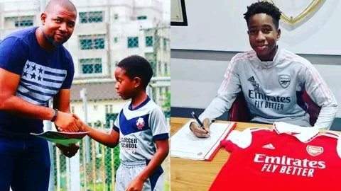 SportVerb's tweet photo. 🚨Arsenal Academy have secured the signing of Nigerian wonder-kid Nefeye Osaze.

The young teen sensation started his football journey at City Sports School, Lagos in 2017 before signing for the Arsenal Academy U-13. 

Congratulations 🇳🇬👏 https://t.co/LS8QwAqmp2