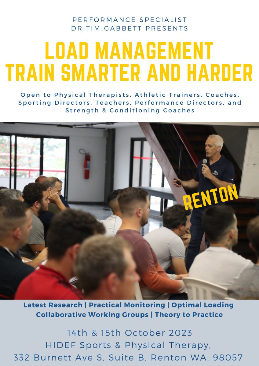 If you’d like to attend my #LoadManagement workshop in #Bozeman, #Berkeley, #NewYork or #Renton &amp; want to save money on registration, we’re offering 30% discount on all registrations until March 22nd! Simply use the discount code: “Take30” at checkout!

gabbettperformance.com.au/upcoming-works…