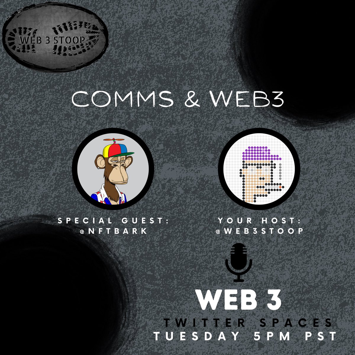 Tonight’s Guest on the Web3 Stoop is none other than <a href="/NFTbark/">Follow Steve</a> 

We will be discussing his experience in DGen Network, PR and Comms and his book…

So much to discuss, so little time but we will start tonight 5pm PST

Set your reminders below 👇 

x.com/i/spaces/1jMJg…