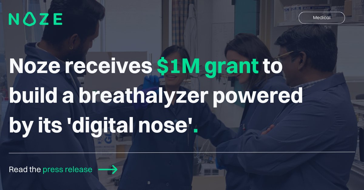 noze_ai's tweet photo. We are excited to announce support from the Bill &amp; Melinda Gates Foundation in our mission to teach machines how to smell. We're developing a breathalyzer that can detect biomarkers to diagnose and monitor infectious diseases. Learn more 👉 https://t.co/FwGfZoZTSs #BMGF #medtech https://t.co/qVx1J9qjWb
