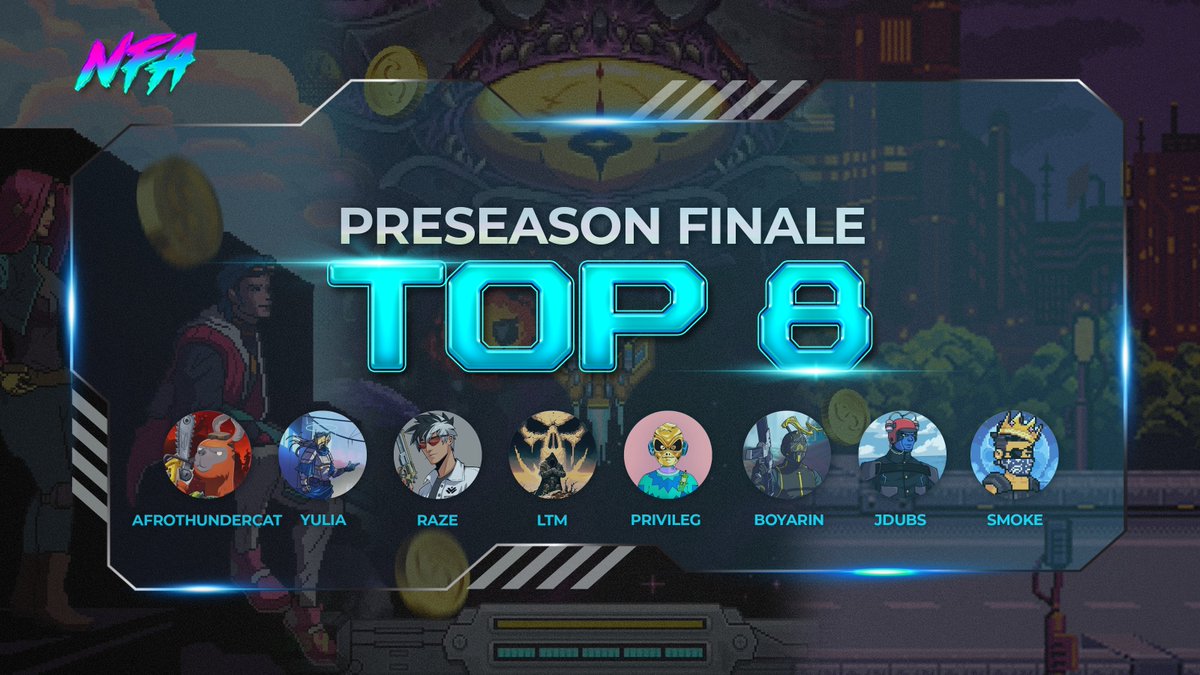 NFArcade's tweet photo. The numbers are in! Here are the TOP 8 Finalists π
$2K πΉοΈ@Citadel_Slayerπ‘οΈ Preseason Finale π
Who will take the WIN?!
Make your pick below, the first 2 people to answer CORRECTLY will WIN π 50$ π°
*winners will be chosen after competition* https://t.co/eW4urCE6Ta