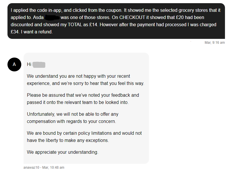 earnologist's tweet photo. @ubereats_uk your support staff have told me that an unauthorised, fraudulent transaction cannot be reversed. I was shown £14 at checkout, clicked to pay and was charged £34. Is this seriously Uber's stance? https://t.co/C2Dl7y7xP6
