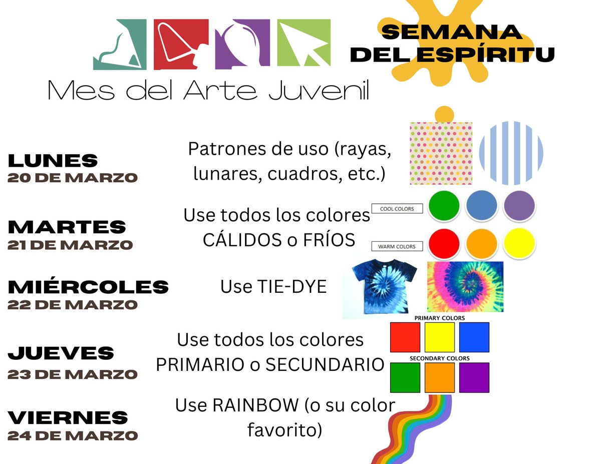 MrsNArtStudio's tweet photo. Next week is Youth Art Month SPIRIT WEEK @NorthwoodES . Let’s celebrate art in our schools! 🎨 #youthartmonth #MEVSD #PTBM https://t.co/h221meU5rT