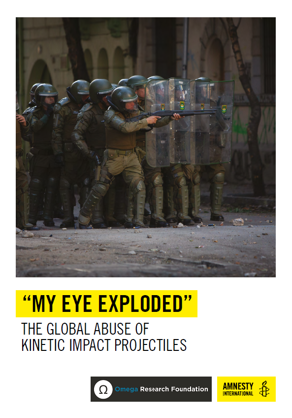 Omega_RF's tweet image. Today, @amnesty &amp;amp; @Omega_RF have released a new report on #KineticImpactProjectiles (#KIPs), ‘“My Eye Exploded”: the Global Abuse of Kinetic Impact Projectiles’, exploring their use against protesters around the world. Read it here: amnesty.org/en/documents/a…