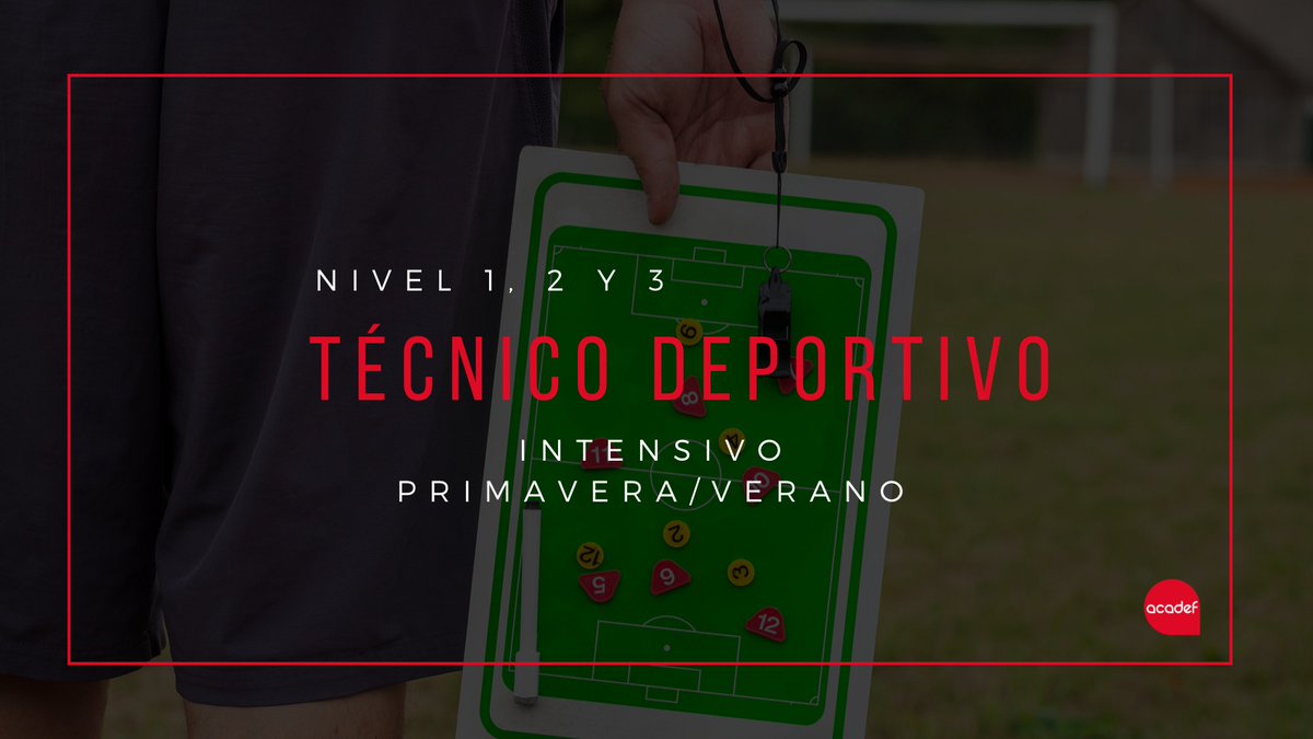 acadefescuela's tweet photo. ⚽ Cumple tu sueño y da el primer paso como entrenador de fútbol con el intensivo Primavera/Verano de Técnico Deportivo Nivel 1, 2, 3 de #acadef ⚽ https://t.co/us37k8Azo5