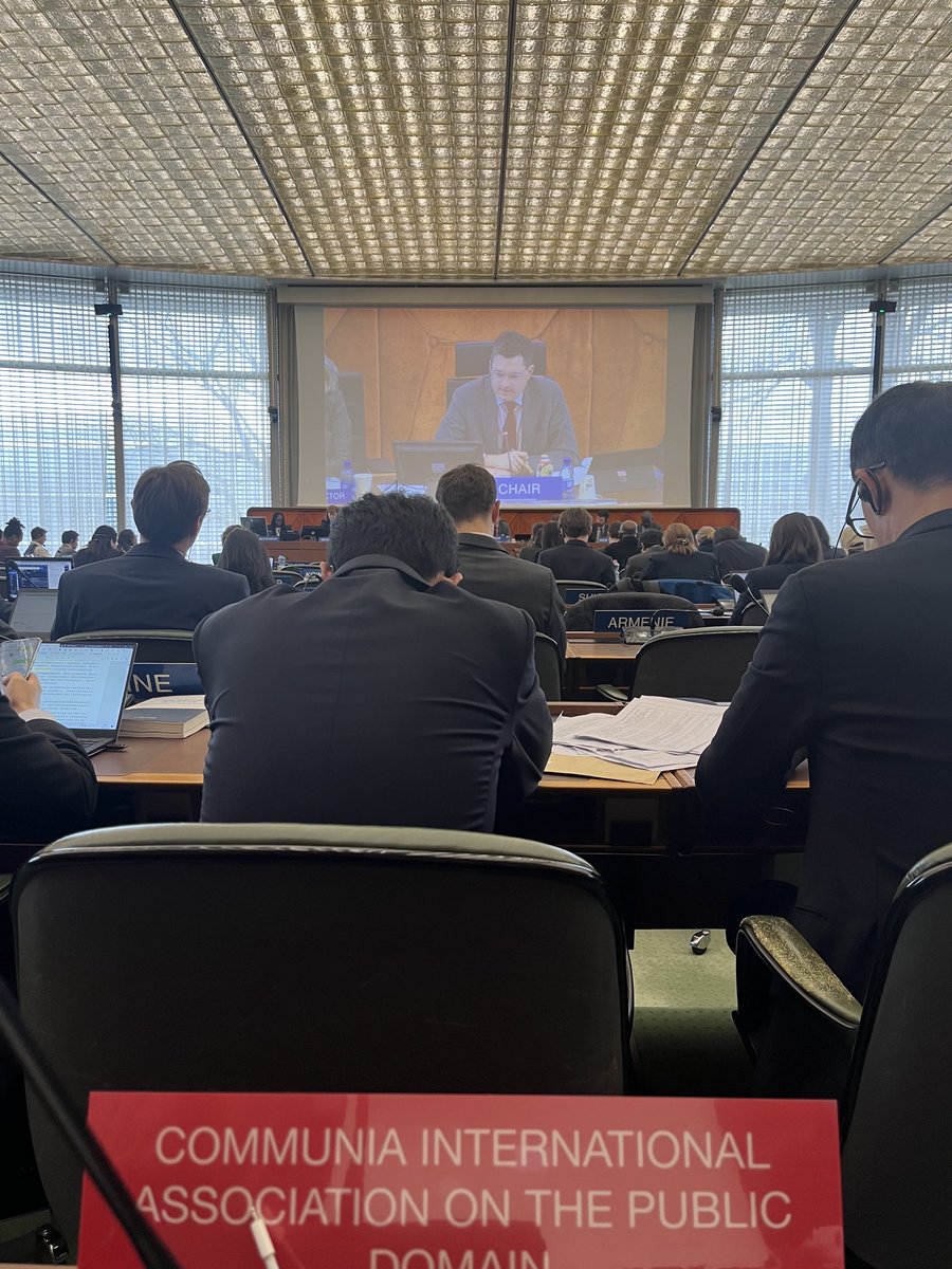 I’m representing ⁦@communia_eu⁩ at ⁦@WIPO⁩ #sccr43 and currently disputing the idea that broadcasters need to be incentivized with #copyright-like protection to broadcast #publicdomain works! Isn’t enough incentive that they do not need to pay for it?! 🤯