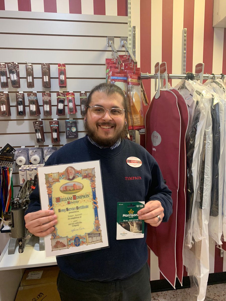 Joseph from 2189 Speke with his 1 years service award well done @JamesTCobbler @janet_leighton