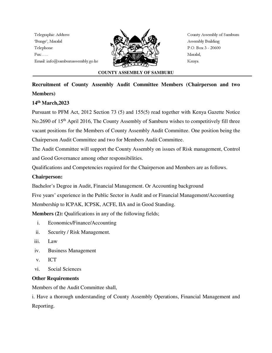 County Assembly Of Samburu tweet media