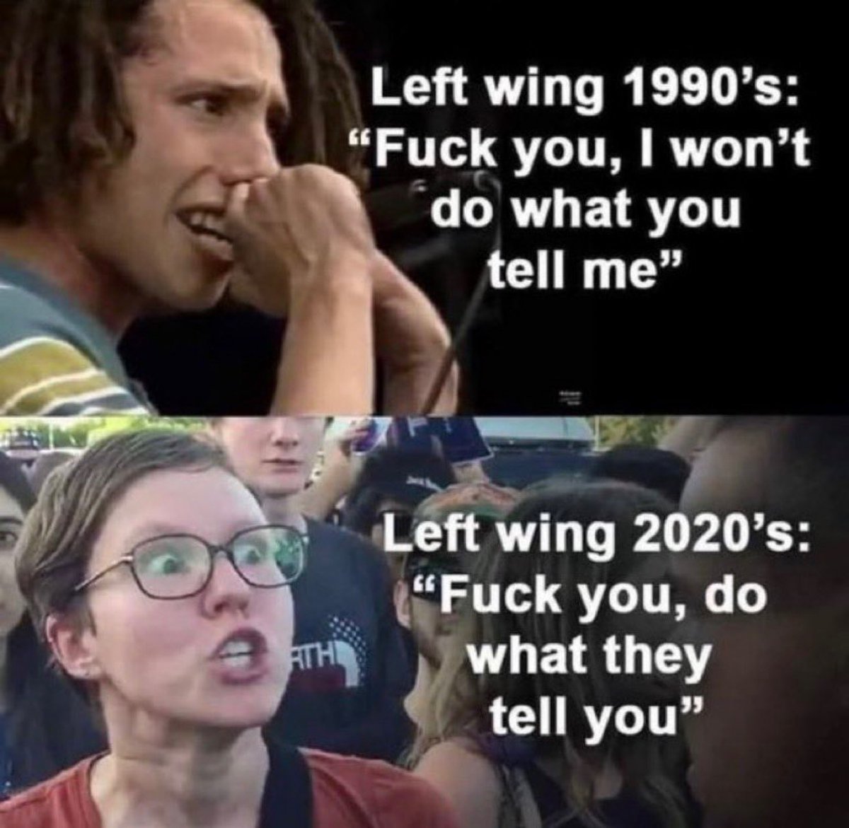 LPACME's tweet photo. It has been a dramatic shift for self-described "Liberals" over the past decade or two. #Libertarian #EndtheDuopoly #LPACME https://t.co/4pqi33ceOn