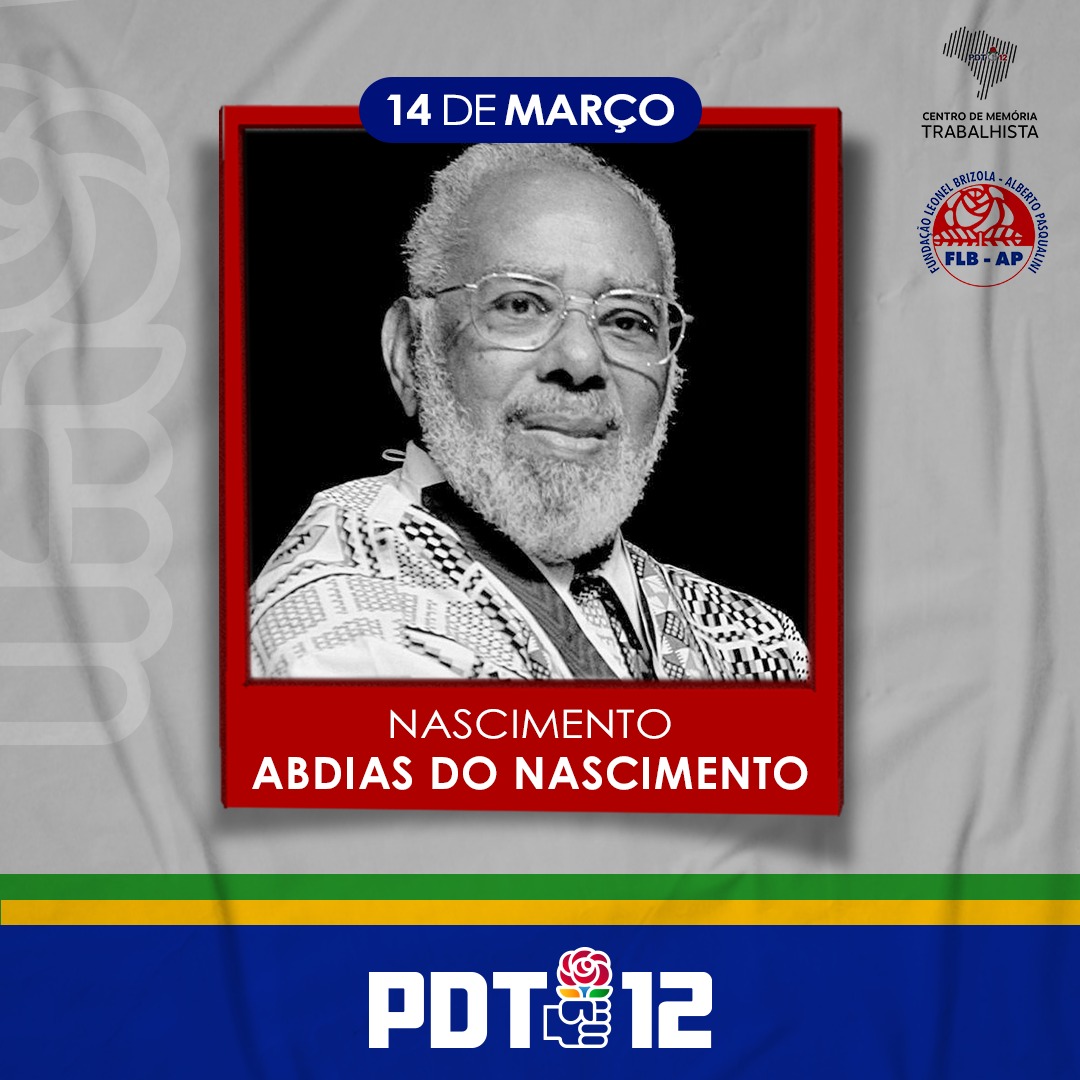 Há 109 anos nascia Abdias do Nascimento, um homem que tinha como missão lutar pelo povo afrodescendente do Brasil. Filho e neto de escravas, ele enfrentou muitas barreiras, mas nunca desistiu! Lutou bravamente por mais políticas públicas capazes de integrar e emancipar o negro!