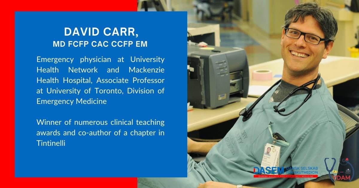 Dont miss out on this year’s annual meeting . @davidcarr333 will be given a talk on “lesson learned in EM from 20 yr of experience” and on “syncope”- get your early bird ticket now: billetto.dk/e/dasems-arsmo…