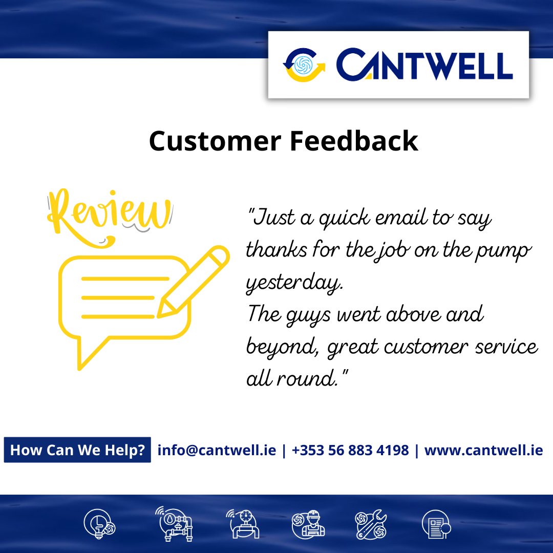 We love #feedback from our customers, like this⬇️
Feedback is important to us so please contact us direct info@cantwell.ie or if you can spare a minute feel free to use these links:
facebook.com/CantwellElectr…
g.page/r/CQn8QervTN4M…
#service #review #quality #customer #nationwide