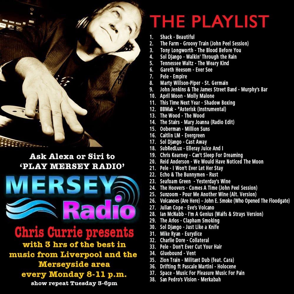 Tuesday Show Repeat 3-6pm on @MerseyRadio @SunzoomMusic @JulianHCope @TheArlos @CharlieDore @JulianLittman @ziontrainindub @spacebanduk @Bunnymen @IanProwse @SeafoamGreenHQ @reidandersonmu1 @WallyTBM @LiverpoolBands @edgarsummertyme @WaltzTennessee @empiresend @JohnJenkins2020