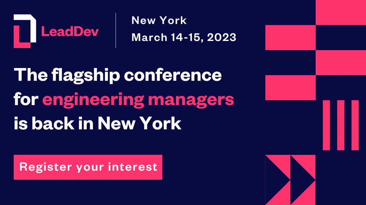 Starting today in New York, 'LeadDev New York 2023' by @theleaddev,  a conference for engineering managers. #LeadDevNewYork - Best Business & #Tech Conferences Mar-2023: eventbrowse.com/city/new-york/…'