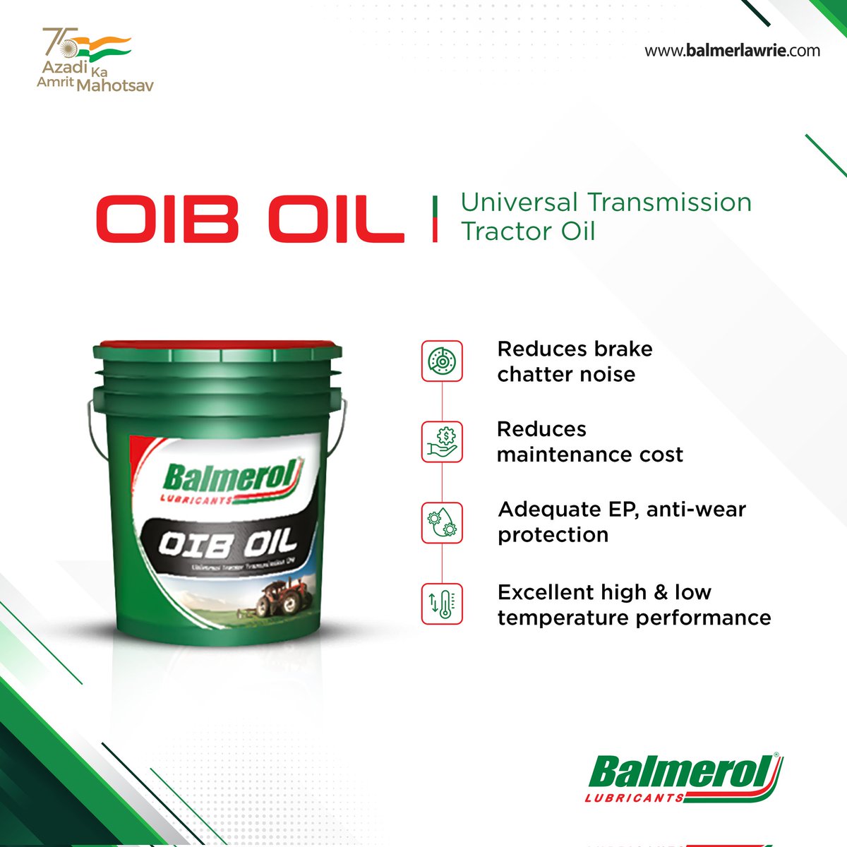 balmerol_'s tweet photo. Our OIB oil is specially formulated to provide the following benefits:

- Noise-free operations in wet disk brake tractors
- Smooth movement as it lubricates pumps &amp; bearings gears,
- A prominent heat transfer medium for wet brakes

#balmerol #oib #tractors #transmissionoil https://t.co/tgfzOKyn4V
