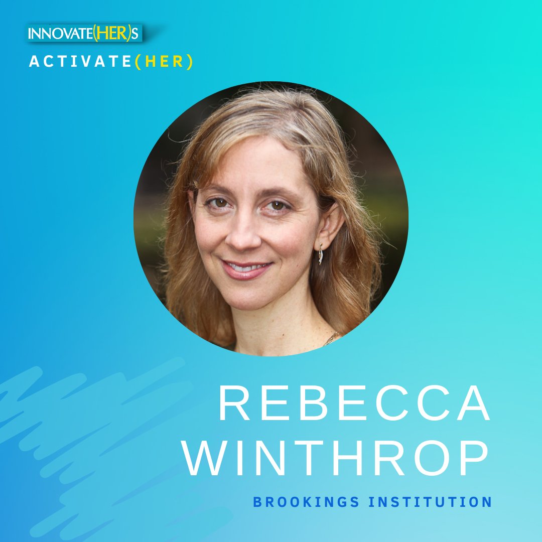 #MeetTheInnovateHER @RebeccaWinthrop, senior fellow & co-director of the Center for Universal Education at @BrookingsInst. In @InnovateHERs, Rebecca shares how she leverages entrepreneurial #skills & #traits to create a platform for positive change as an #intrapreneur.