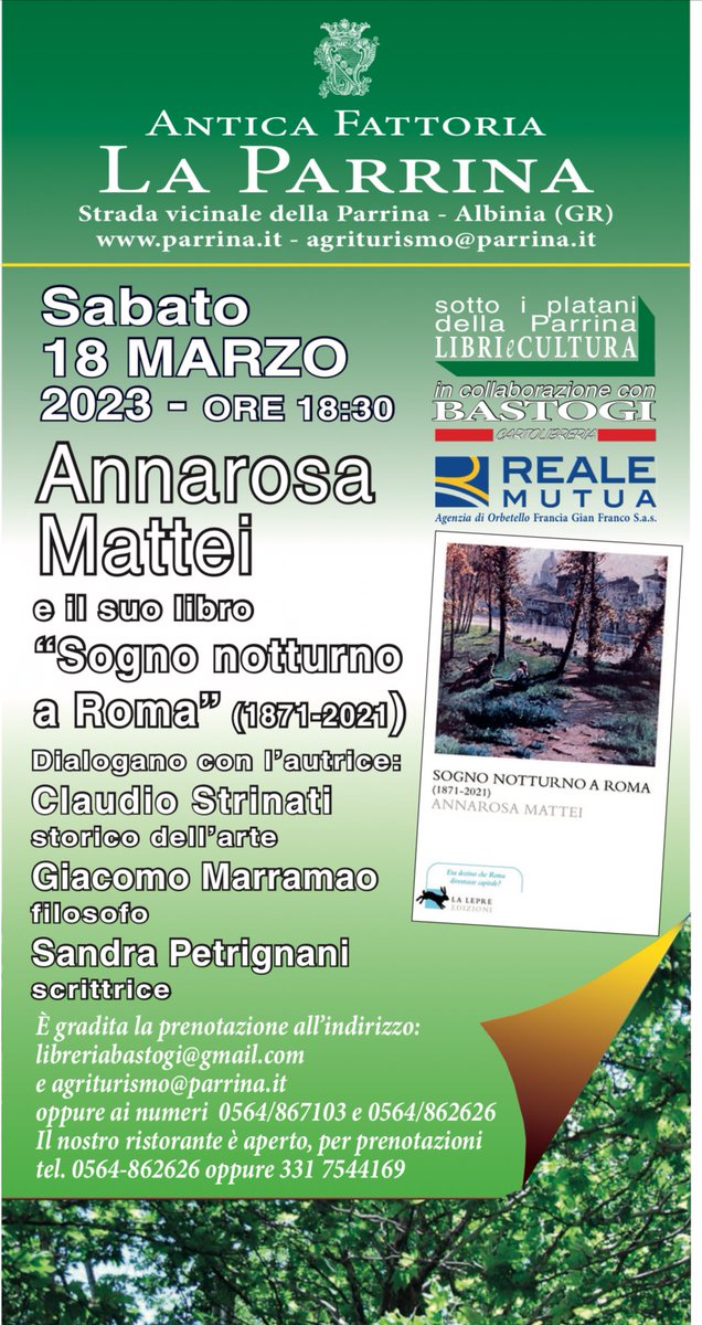 MatteiAnnarosa's tweet photo. Per le amiche e gli amici che sabato prossimo, 18 marzo, saranno dalle parti dell’Argentario. Vi aspettiamo.. https://t.co/AWWnxAuYRQ