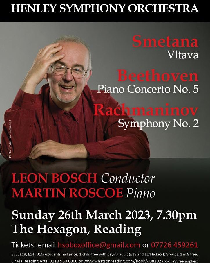 Do you know some budding young pianists?  Accompanied U16's come free with a paying adult.  Students and U16's half-price. <a href="/Readingarts/">Reading Arts</a>
#whatsonreading #hexagonreading #henleysymphonyorchestra <a href="/leonbosch/">Leon Bosch</a> <a href="/MartinRoscoe1/">Martin Roscoe</a> #communityorchestra <a href="/henleymusicsch/">Henley Music School</a> @BMaestros @aldworthphil