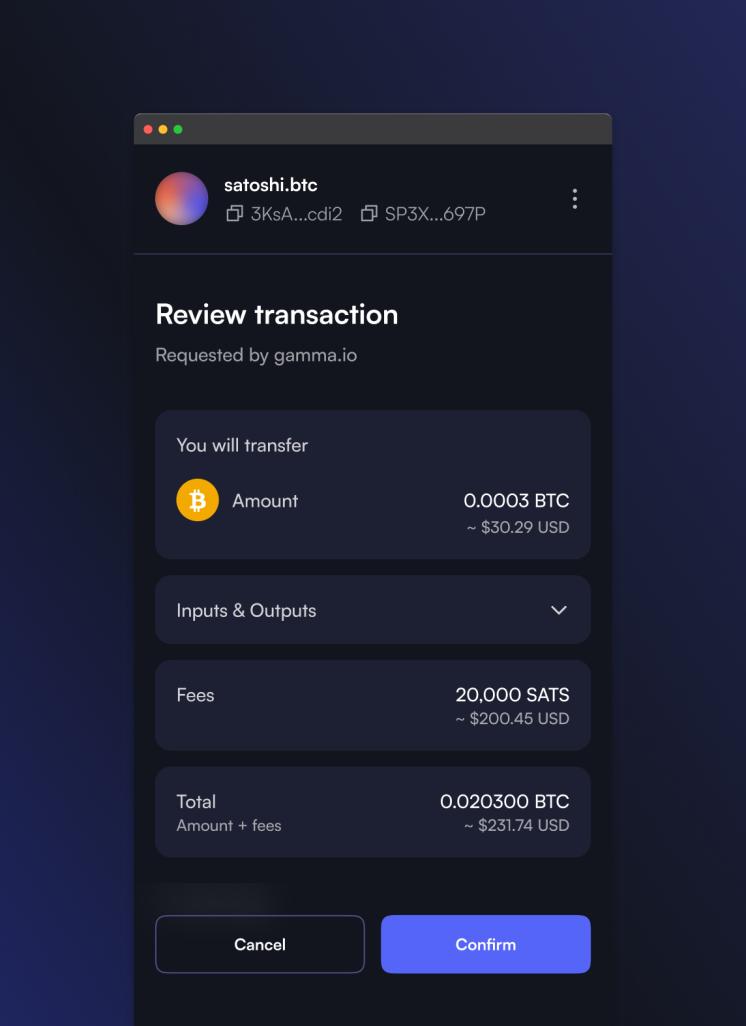 xverse's tweet image. What are "PSBTs"?🤔

Sats Connect enables Partially Signed Bitcoin Transactions (PSBTs):
- Trustless swaps
- Ability to review transaction details

Here's a closer look at the UI, which is human-readable. No code, no blind-signing. ✅