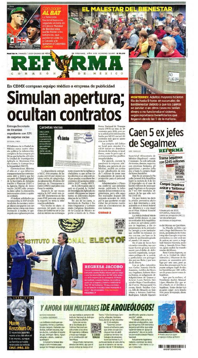 sergiofimbres's tweet photo. 📰 Simulan apertura; ocultan contratos 

📰 Fiscalía reconoce el poder de fuego de Ovidio Guzmán

📰 Llaman a defender a México en EU

📰 Ven mercados posible pausa en el ciclo de alzas de la Fed

#Portadas #PrimerasPlanas #EnPortada #FelizMartes https://t.co/LyUQdjEIQy