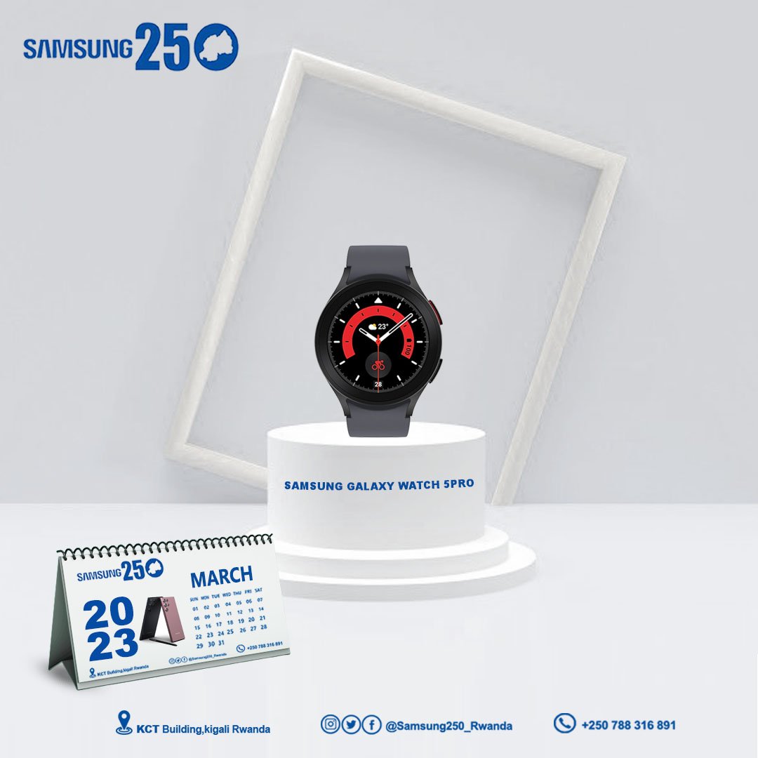 samsung250rw's tweet photo. #samsunggalaxywatch #5pro looks stunning!
It's one of many #original #gadgets avsilabe in #Samsang250_Rwanda shops.

Get yours today ! https://t.co/w2l3mKiKqu