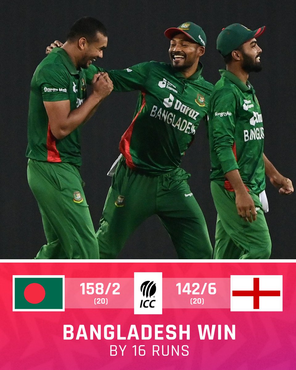 A huge victory for Bangladesh 💥

The Tigers have whitewashed the reigning Men's #T20WorldCup Champions England 3-0 in the T20I series 🔥

#BANvENG | 📝: bit.ly/3JDU2Sw