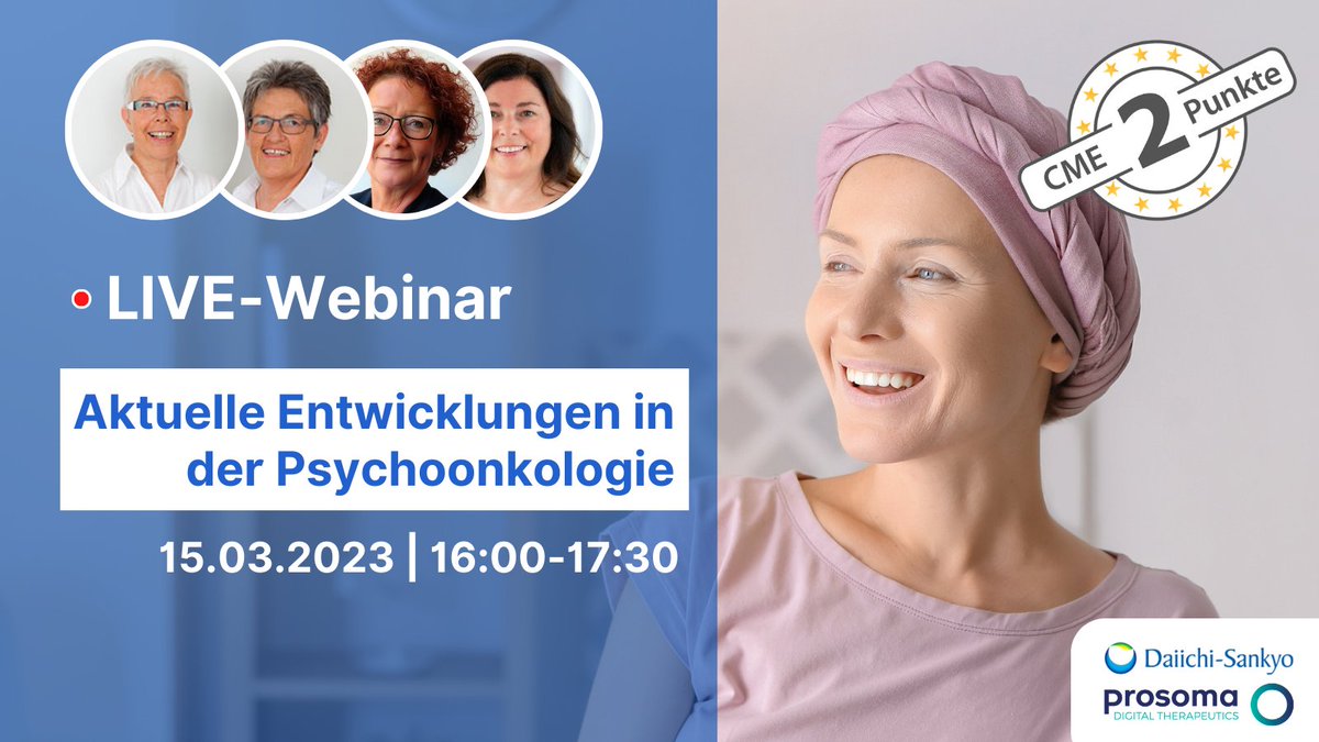 Die Psyche spiel eine häufig unterschätzte Rolle in der Onkologie. Erfahren Sie mehr über aktuelle Entwicklungen in der Psychoonkologie in unserer interaktiven 🔴 LIVE Fortbildung.  
Anmeldung: bit.ly/3ld4C9H
 #medizin #fortbildung #onkologie