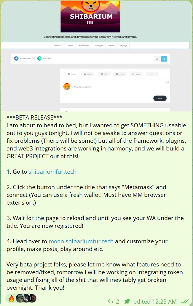 ShibariumFurMkt's tweet photo. Our Beta is live! Find more information in the attached image, or join our TG at https://t.co/tCzkX8SEZ8
$SHIBFUR #CRYPTO #ETHEREUM #SHIBARIUM https://t.co/19rI95jwmY