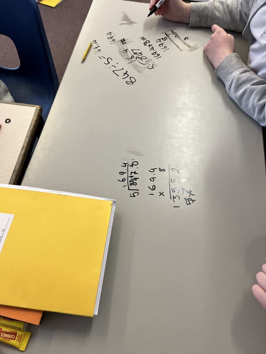 laura77jay's tweet photo. Taught my favourite maths lesson today-converting miles to km. Used numicon to see the link including writing on the table. We then used this knowledge to track and convert sharks movements.#year6 #maths https://t.co/YAR3HWHwGT