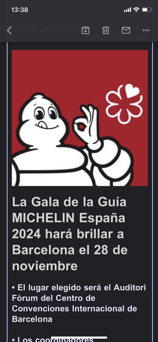 🔴🔴ULTIMA HORA 🔴🔴
Ya hay fecha y lugar para la gala 2024 <a href="/GuiaMichelin_ES/">La Guía MICHELIN</a>