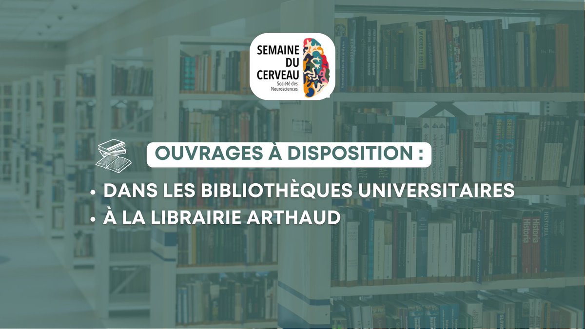 UGrenobleAlpes's tweet photo. #SDC2023🧠// Biblio cerveau ! 
📚Cette semaine retrouvez des ouvrages pour découvrir ou approfondir les méandres de votre cerveau dans les BU du campus Joseph Fourier, Droit-Lettres et Médecine-Pharmacie ainsi qu’en ville à la Librairie Arthaud ! 
👀https://t.co/mm5ChQ2Cqo https://t.co/AMTLZfZyNf