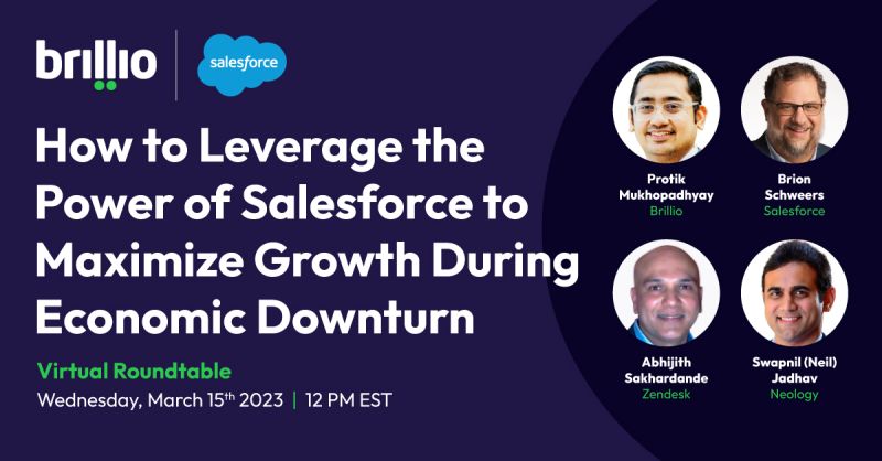 1 day to go.. Join the Brillio Salesforce virtual panel to access actionable insights and customer success stories that uncover the path to growth by leveraging the Power of @Salesforce during challenging economic conditions. Register Now 👉 bit.ly/41zE4Qr #BrillioEvents