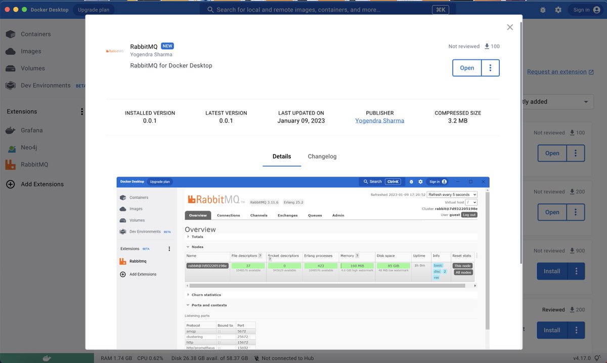 ajeetsraina's tweet image. Exciting news! @RabbitMQ  is now available in the Docker Extension Marketplace. Simplify your containerization process with this powerful message broker. #RabbitMQ #Docker #Containerization