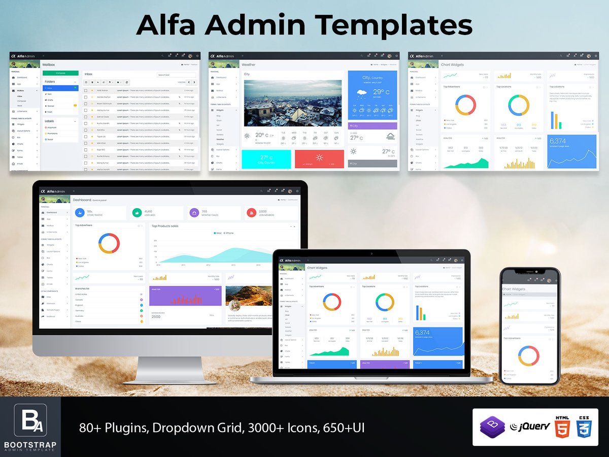 AdminTemplate's tweet photo. Alfa Bootstrap Admin Dashboard is strong to complete any type of your project requirement.
https://t.co/3HXdD8cj5n
#envato #themeforest #AdminPanel #AdminTemplates #ux #ui #uxswipe #sketch #figma #webdesigner #javascript #webdeveloper #adobeXD #Bootstrap #BootstrapAdmin https://t.co/o39KnWTKHO