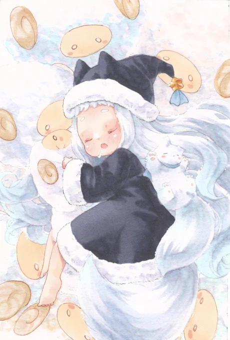 #ホワイトデーは銀髪白髪を愛でる日うちの子ユキちゃんと、ウルくん 