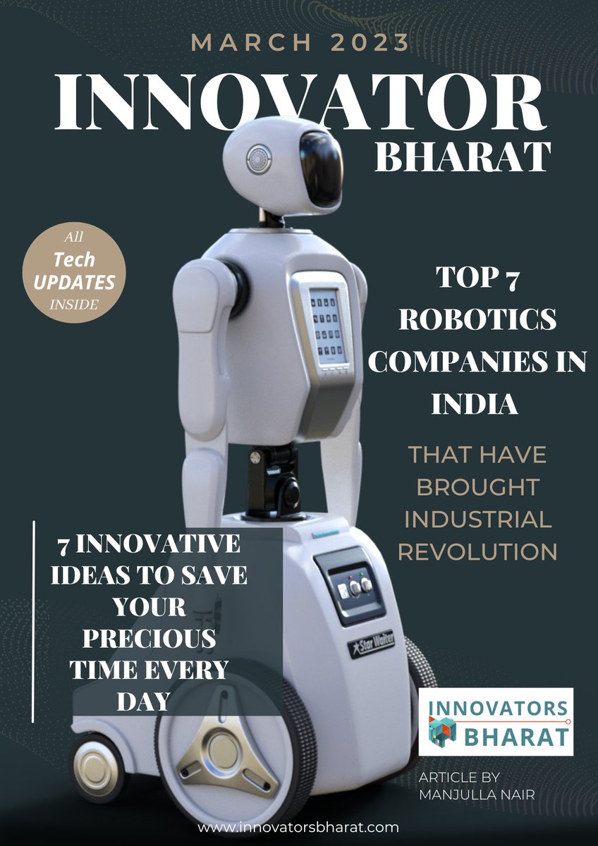 InnovatorsBhar1's tweet image. Know about the Top 7 Robotics Companies in India Read more about the trending news on innovatorsbharat.com
#roboticsindia #innovatorsbharat  #business #technology #technews #punenews #chennai  #ai #bangalore #businessnews #indiastartups #ArtificialIntelligence #robotics #robot