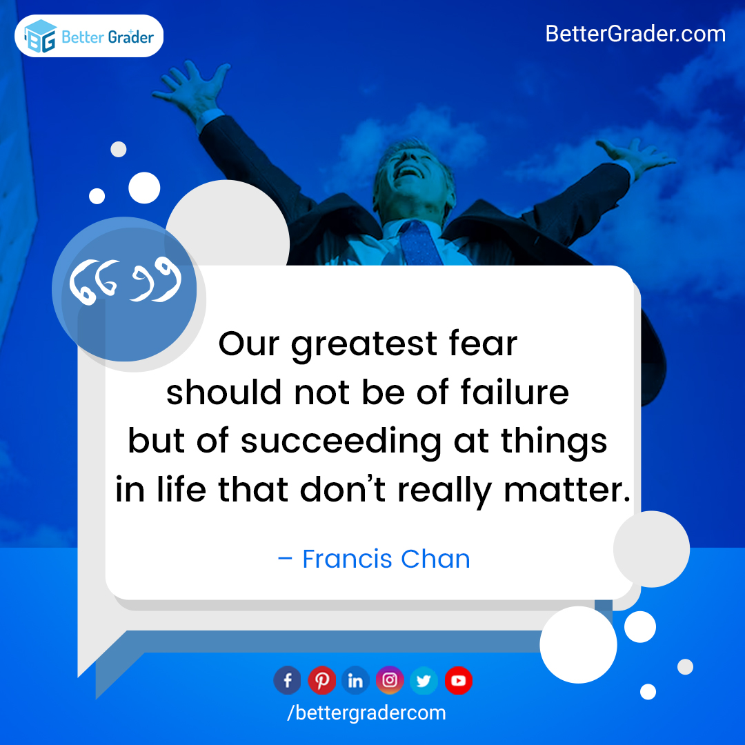 bettergradercom's tweet photo. Our greatest fear should not be of failure but of succeeding at things in life that don't really matter
- Francis Chan

#wednesdaywisdom #motivation #academichelp #success https://t.co/PSsyFVuItG