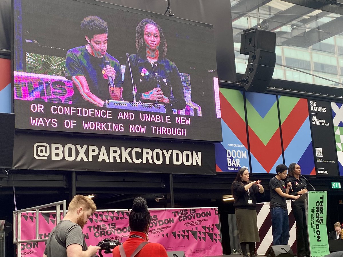 kaysara88's tweet photo. Such a vibrant launch to #ThisisCroydon #CultureCroydon today!
Can’t wait to see more from @BRITSchoolMusic #WhyOnEarth & buzzed to to be part of the @Stanley_Arts team as Producer of our #CarnivalofInvention this Sept..
Work with me as Ast. Producer: https://t.co/0pRz7f2LGB https://t.co/njzyzlvYxA