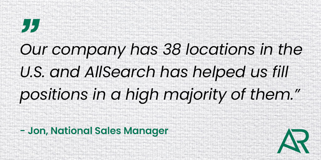 AllSearch1's tweet photo. Leveraging cutting-edge technology, industry insights, and our powerhouse team of recruiters, we’re able to get our clients the right hire faster and more efficiently, providing a positive experience. Learn more: https://t.co/33f0zipZ3g. #TestimonialTuesday #Recruiting https://t.co/fyPpXbLiP5