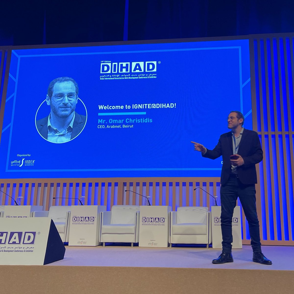 SPARKorg's tweet photo. 🔴 Live at #DIHAD2023: @OmarChr, Founder of @ArabNetME is hosting our #IGNITEatDIHAD session today on Green Entrepreneurship: "The green economy can generate 24 million jobs". 

More on our vision for green entrepreneurship in conflict-affected regions: https://t.co/3tCnF4v7Bt https://t.co/Ekrg5ARQcp