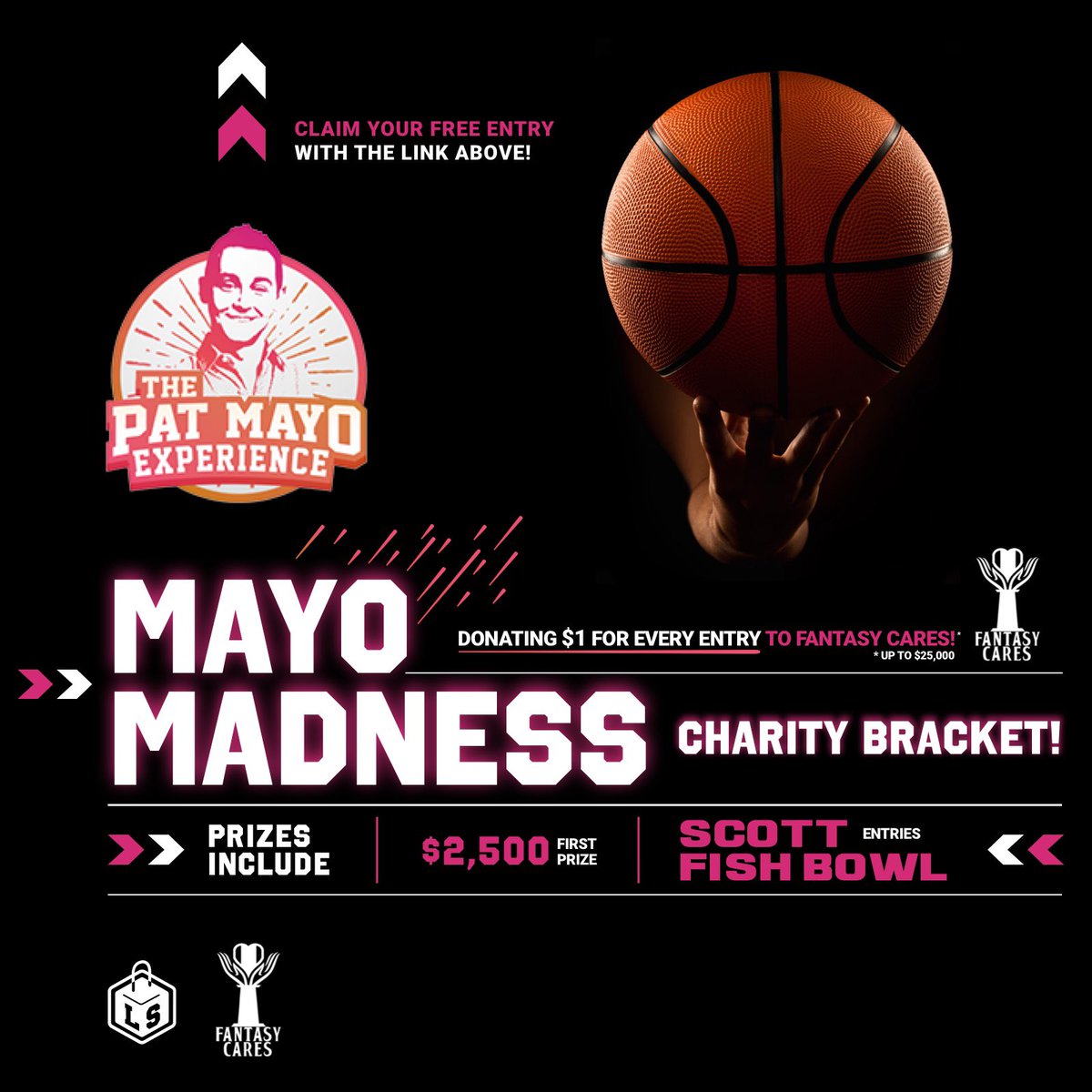 ThePME's tweet photo. March Madness Bracket Picks

Video: https://t.co/BncODTr0sy

FREE CHARITY BRACKET partnered with @FantasyCaresOrg 

$2500 to 1st (Top 5 Pay)
3 @ScottFish24 Bowl Entries
$1 for every entry to @FantasyCaresOrg 

JOIN FREE HERE ⬇️⬇️⬇️
 https://t.co/DMzXemRieg https://t.co/CRrLGM6cdZ