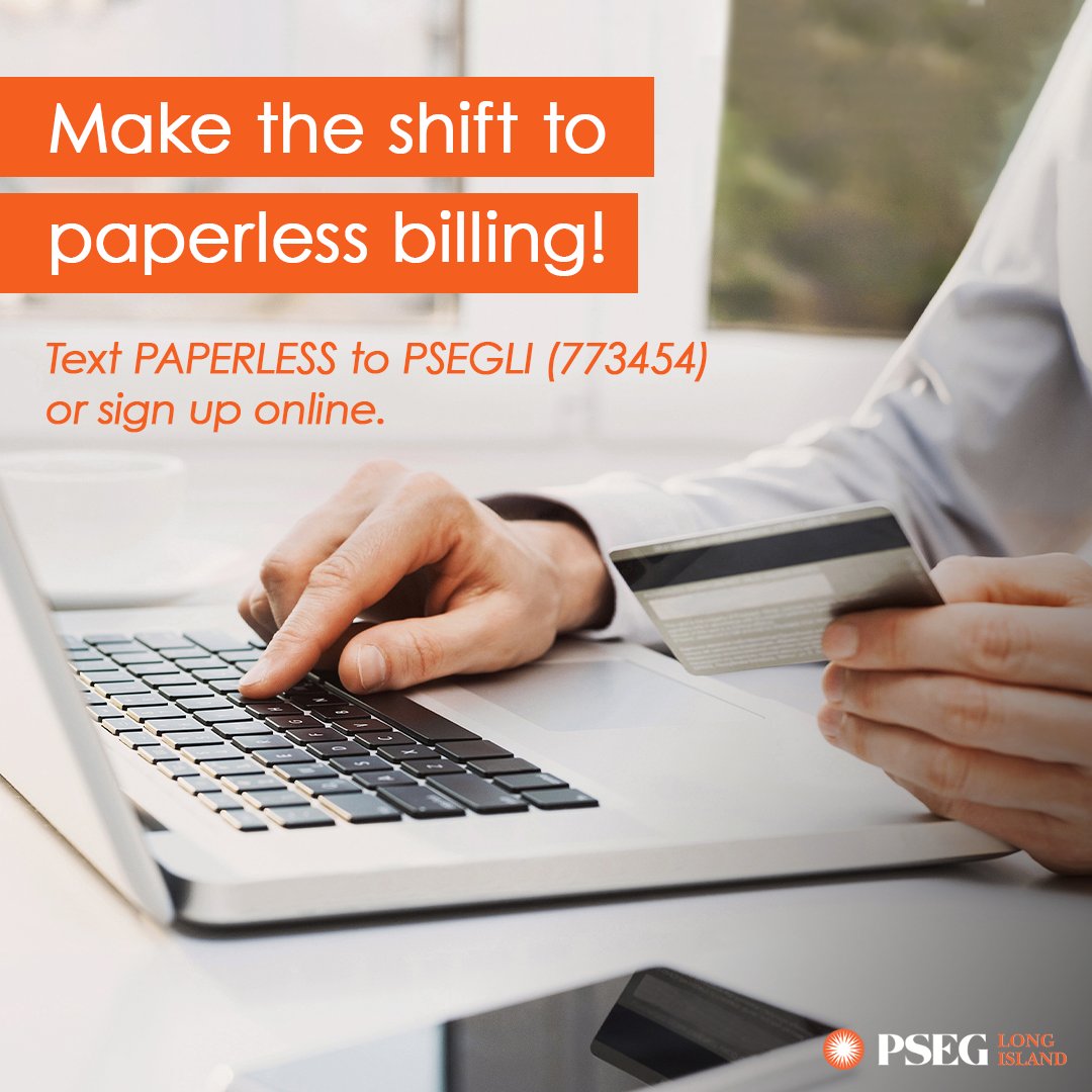 PSEGLI's tweet photo. Skip the mailbox 📫 and go paperless 📲 for convenient bill delivery anytime, anywhere! Text PAPERLESS to PSEGLI (773454) or sign up online. https://t.co/VFbtXaXAKa #conveniency #mobileapp https://t.co/iToFGnJF8u