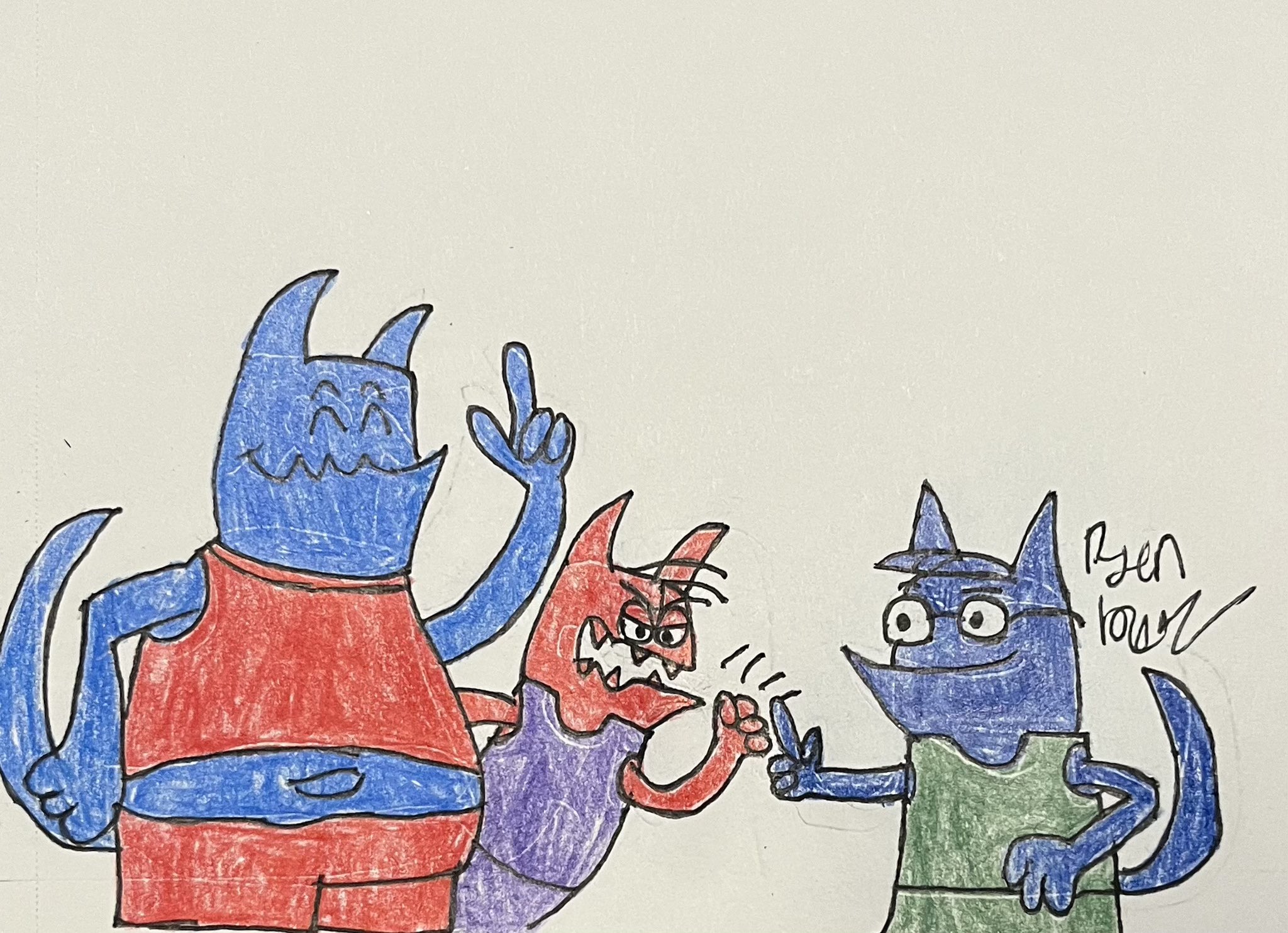 Happy birthday I drew your characters Paul, Terry, and Patrick, because they re neat 